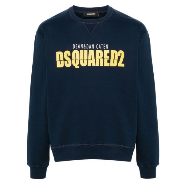 DSQUARED2 쿨 핏 크루넥 스웨트 셔츠 네이비 블루