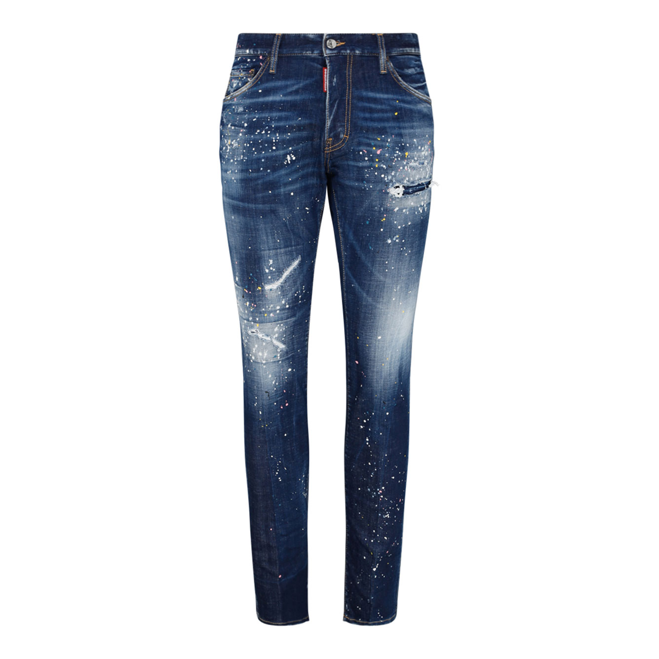 DSQUARED2 네이비 블루 코튼 TWINPHONY PAINT SPLATTER 진