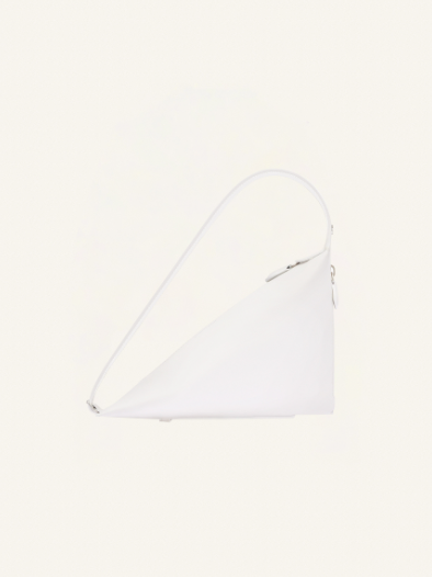 COURREGES 베이비 SHARK 레더 숄더 백 헤리티지 화이트