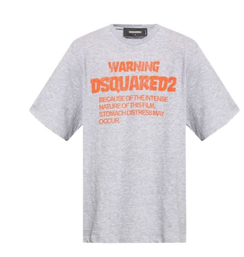 DSQUARED2 루즈 핏 티 그레이 멜란지