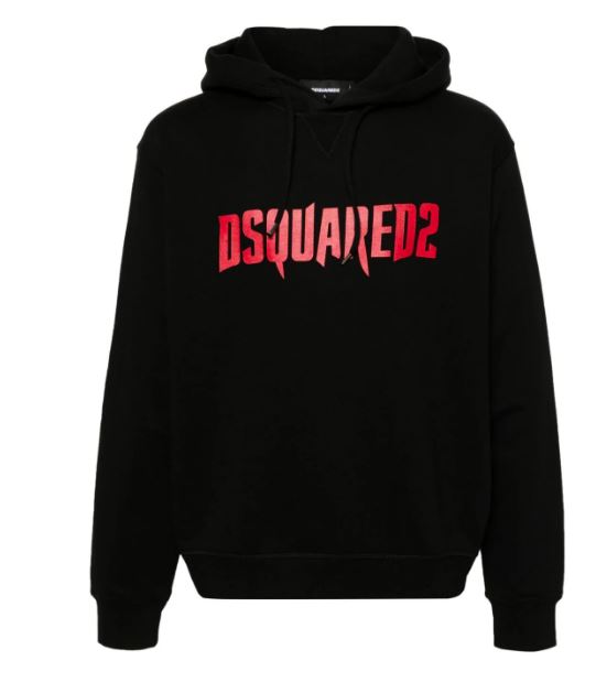 DSQUARED2 후드 RED 로고 블랙
