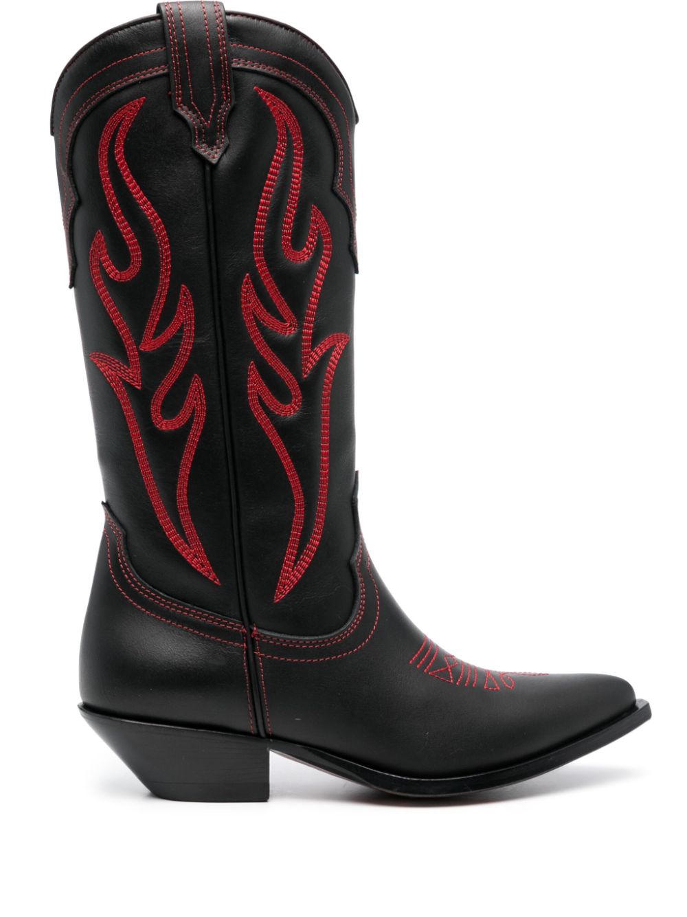 SANTAFE35CALFBLACK 자수 스웨이드 웨스턴 부츠