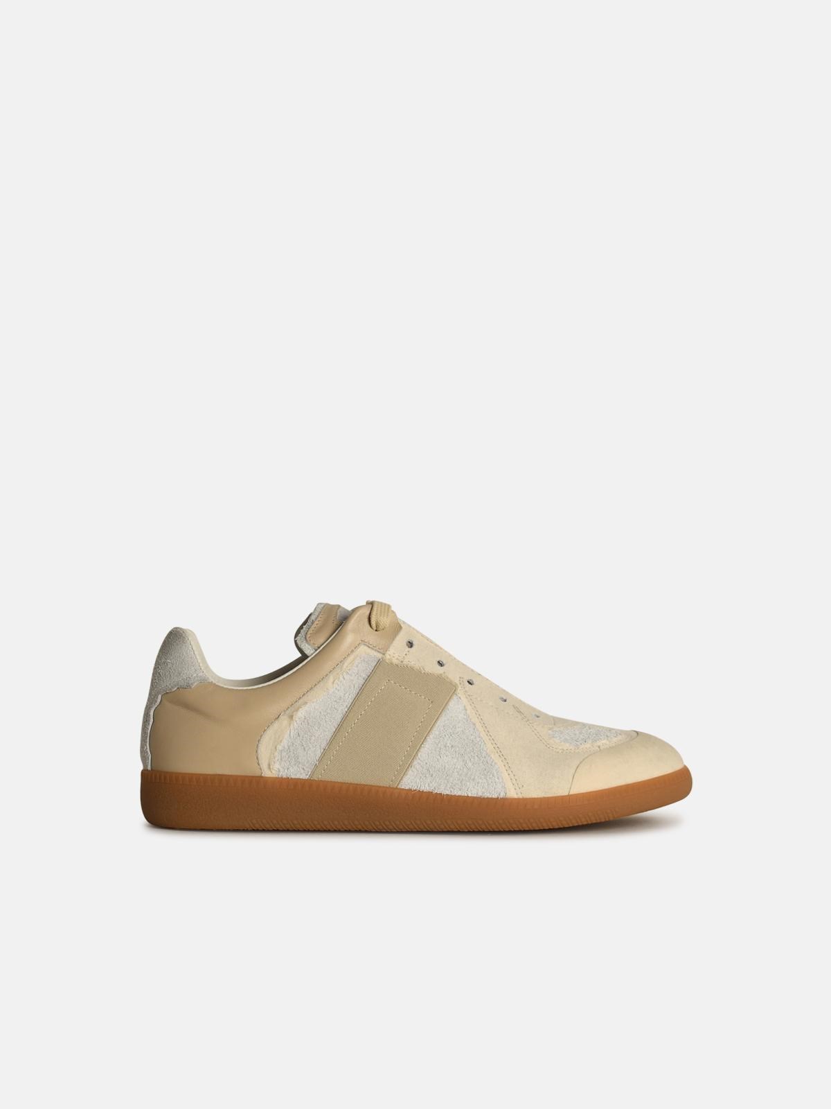 REPLICA 크림 스웨이드 스니커즈