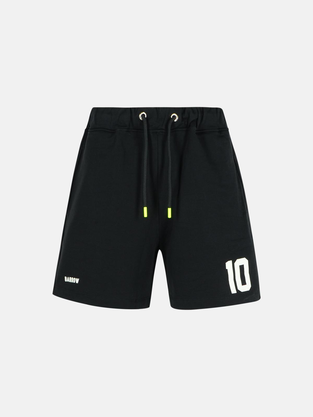 RUGBY 블랙 코튼 버뮤다 쇼츠