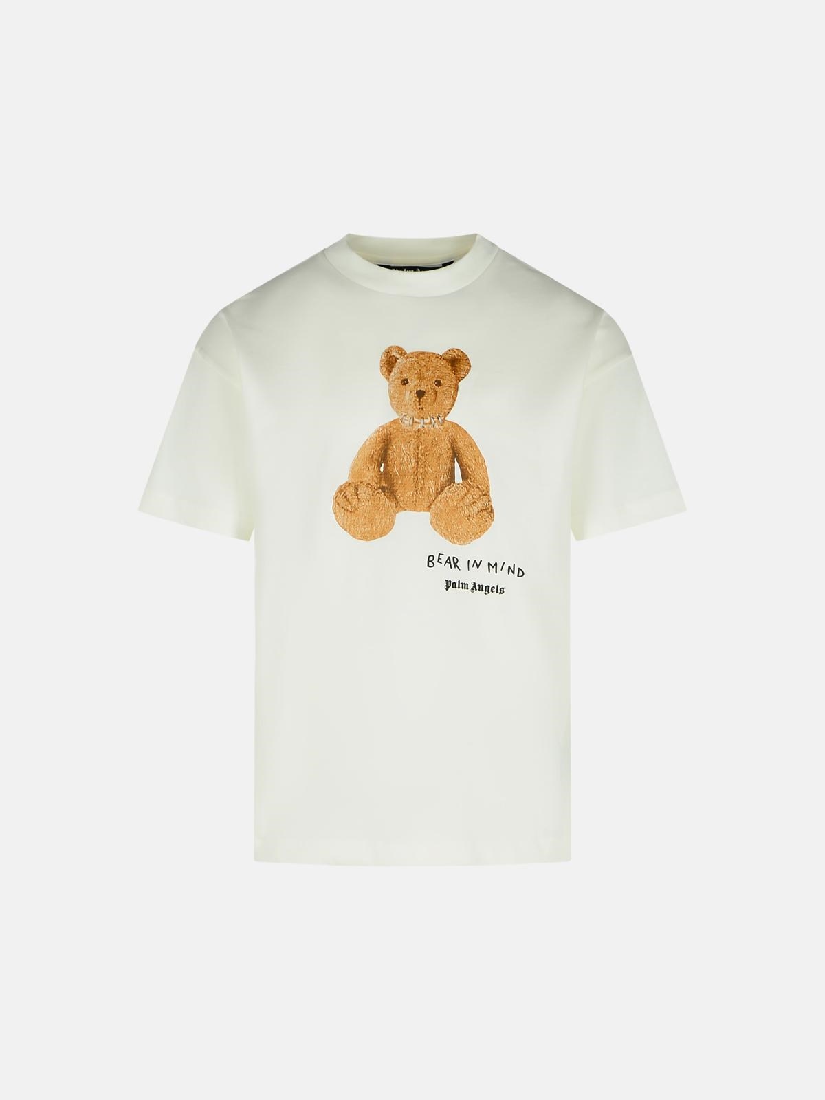 BEAR 화이트 코튼 티셔츠