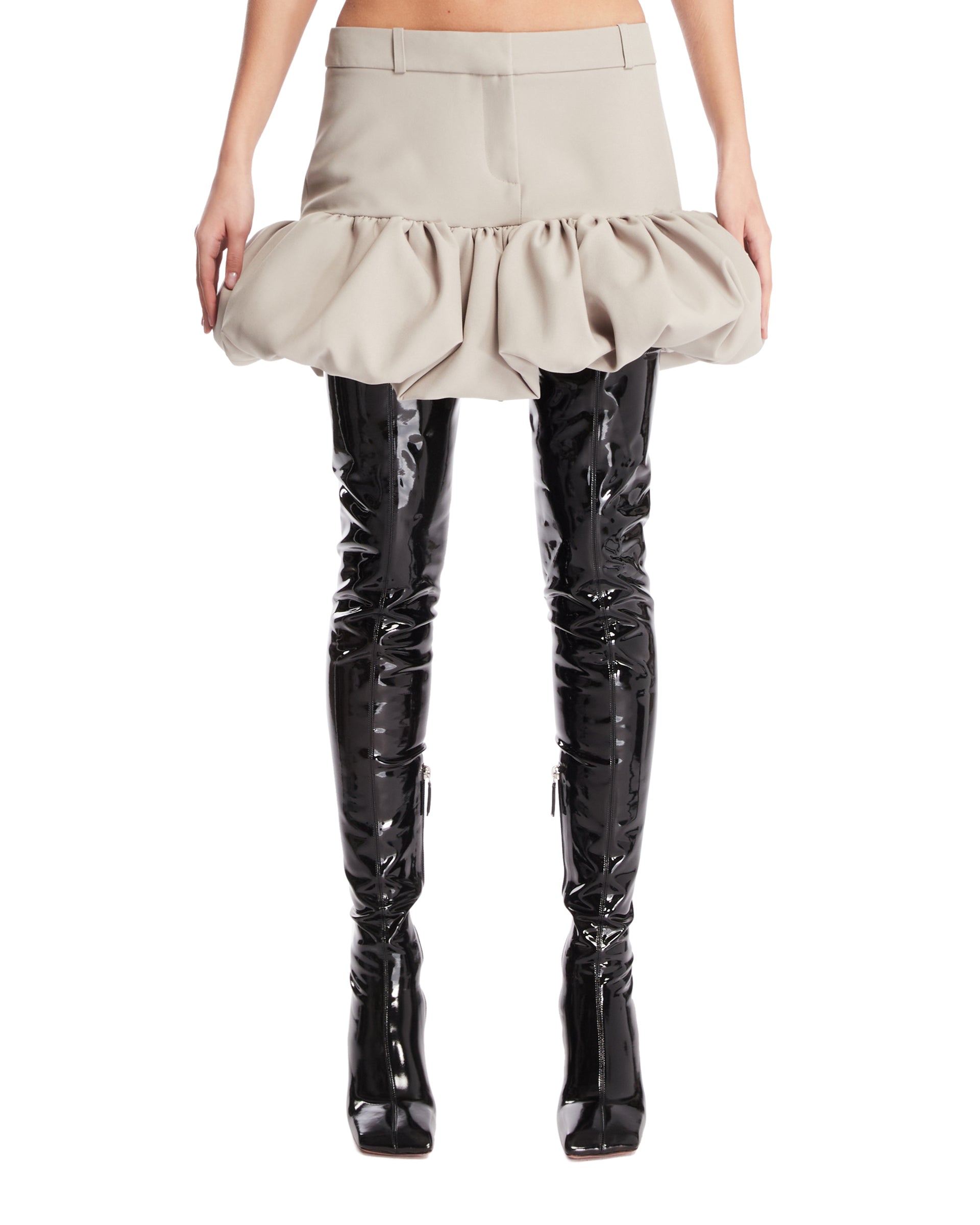 그레이 Ruched Hem 스커트