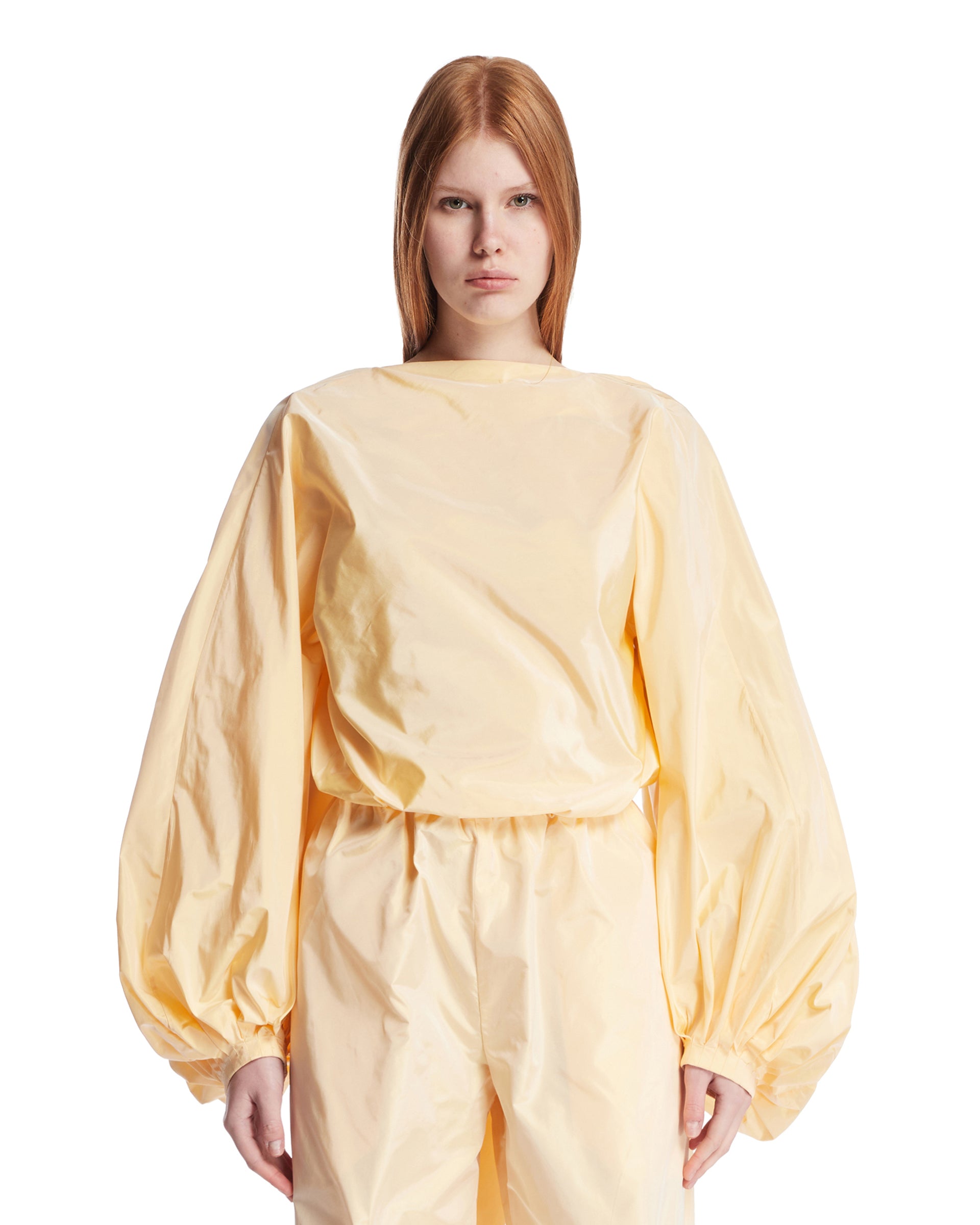 옐로 Taffeta BodysuitBlouse