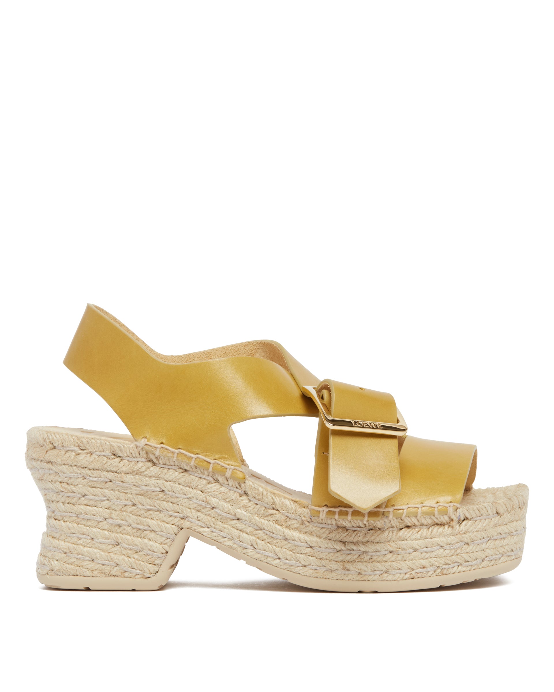 LOEWE Paulas Ibiza 옐로 레더 에스파듀 샌들