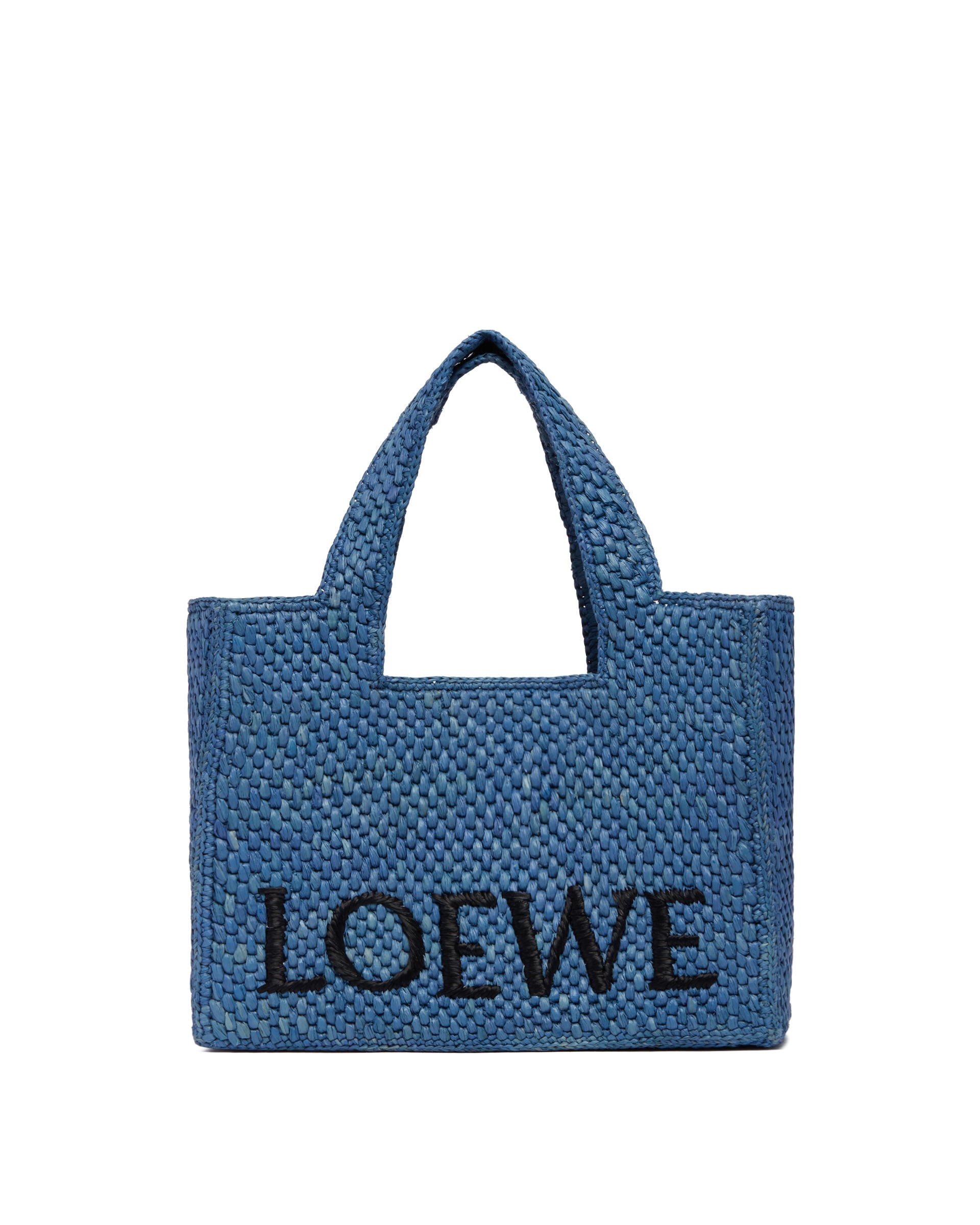 LOEWE Paulas Ibiza 블루 스몰 Font 토트 백