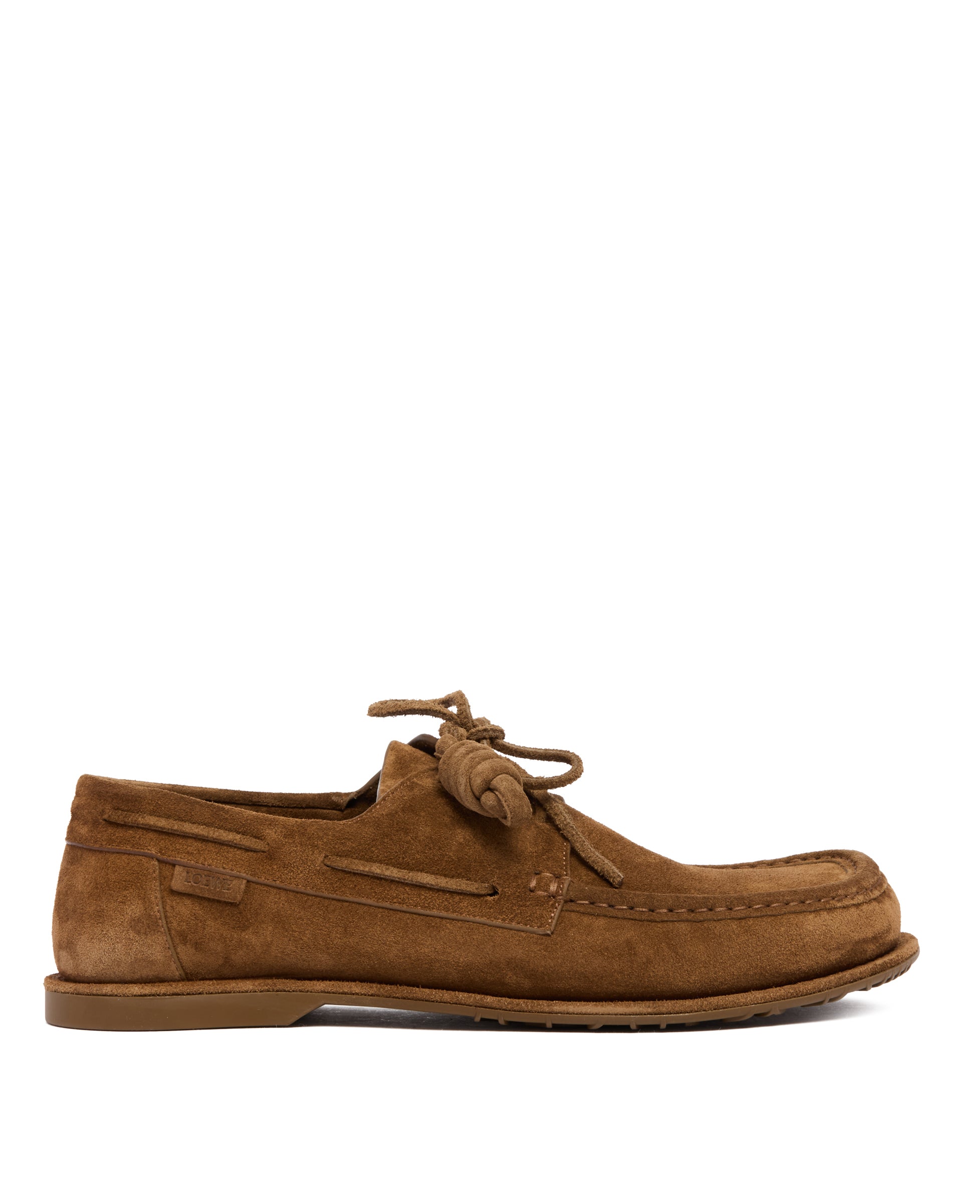 LOEWE Paulas Ibiza 브라운 스웨이드 Campo Boat 슈즈