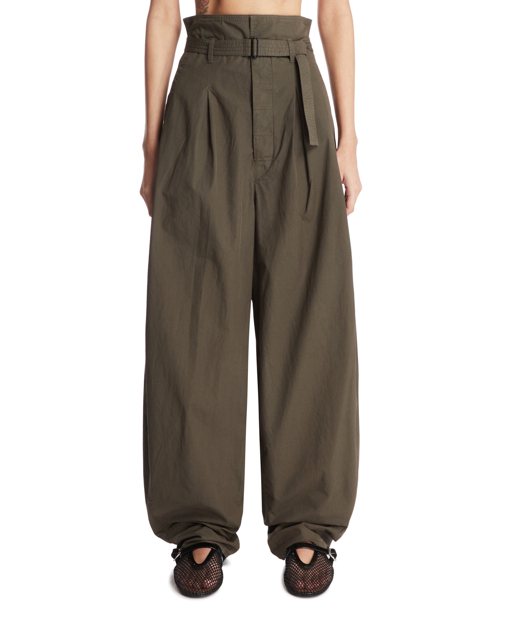 그린 Folded Waistband 팬츠