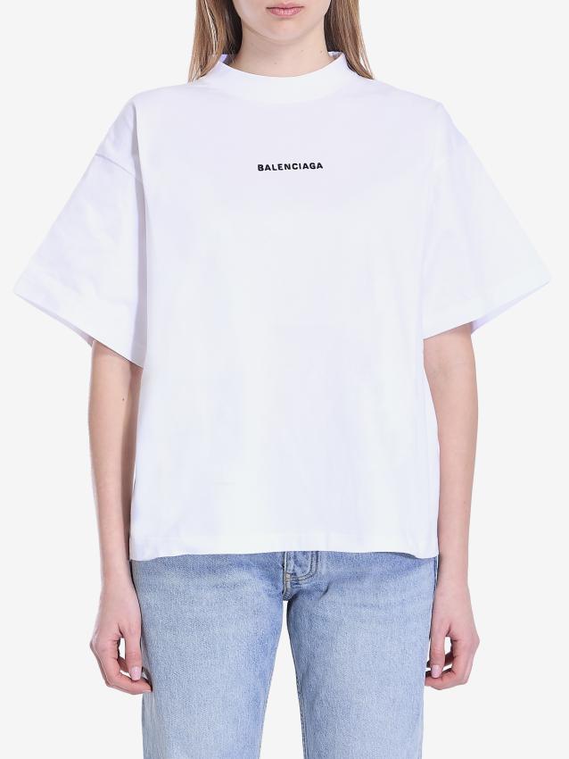 크롭 로고 티셔츠