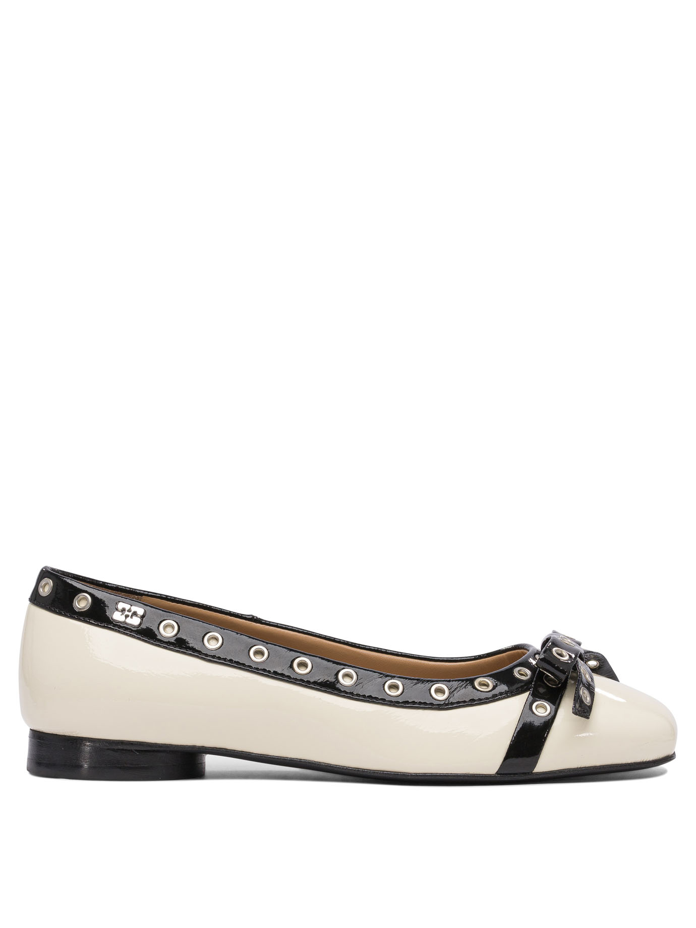 Eyelet 보우 발레 플랫