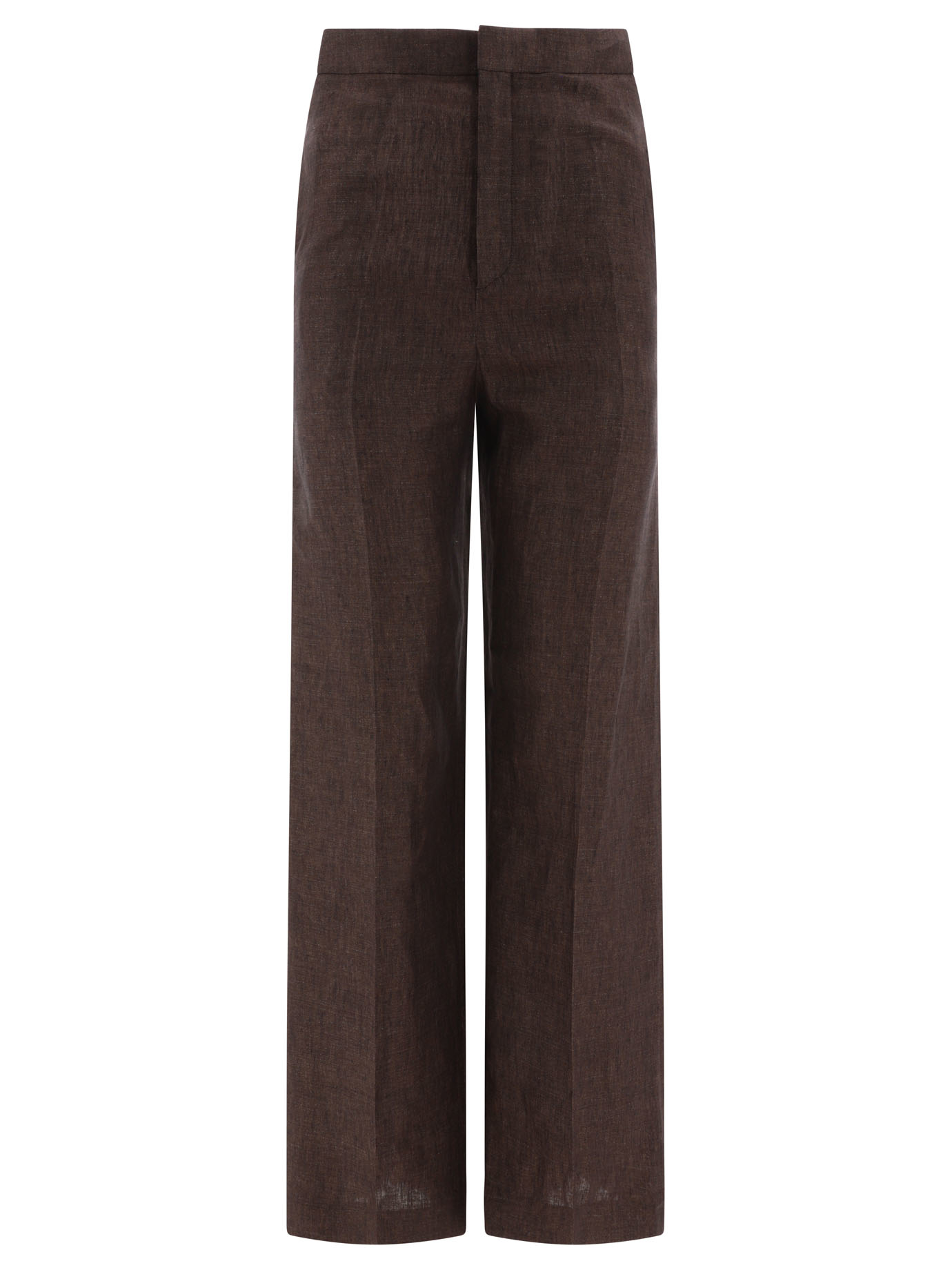 Pantaloni a vita alta in lino
