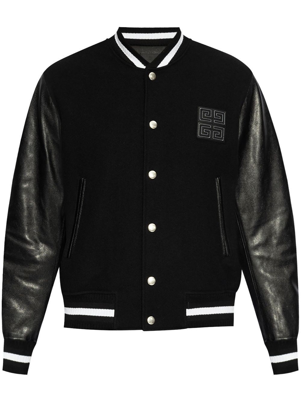 Mix Material Varsity 자켓