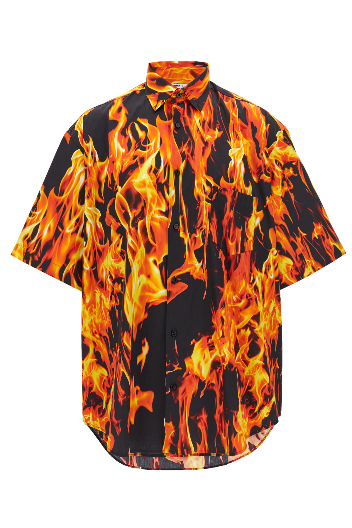 블랙  오렌지 Fire 셔츠