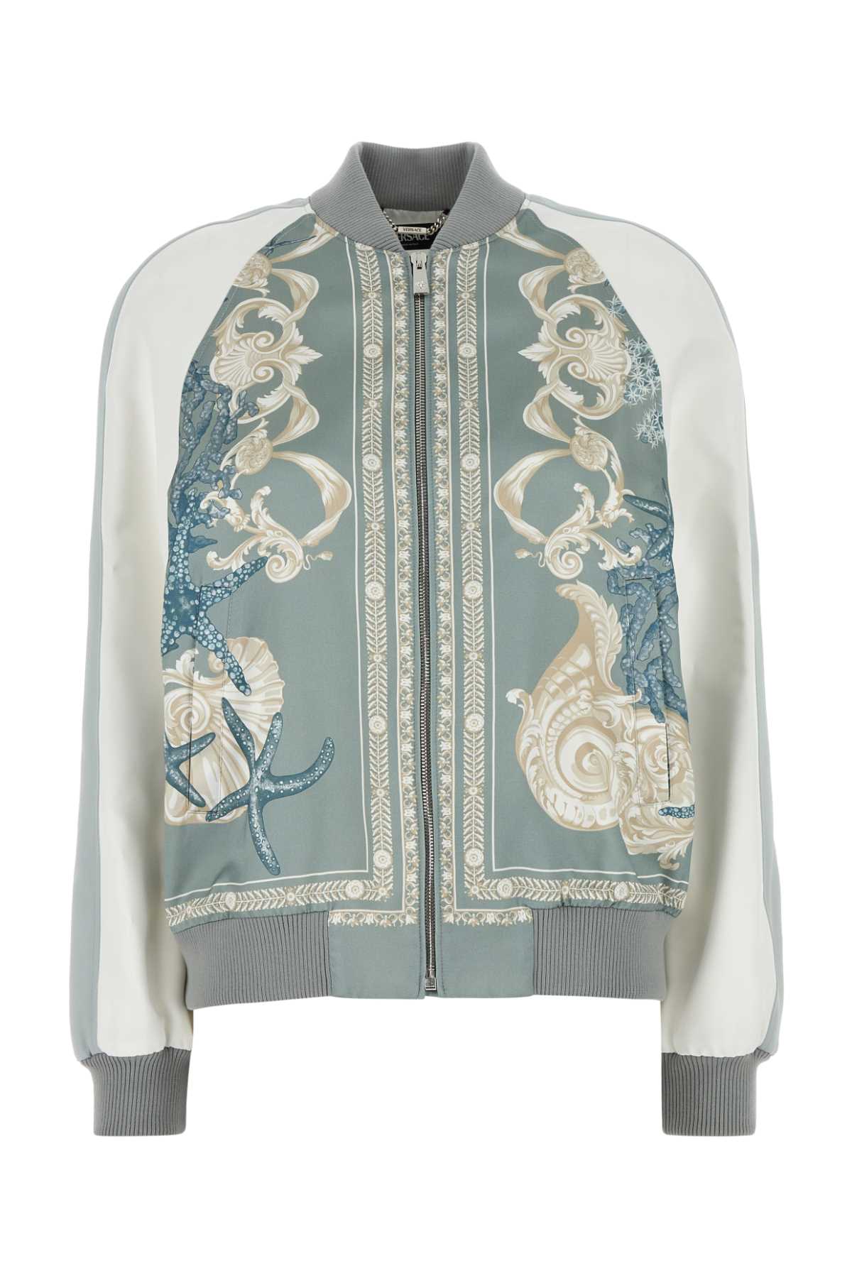 BLOUSONVISCOSESATINFABRICWITHHOLIDAYPRINTWITHSOLID