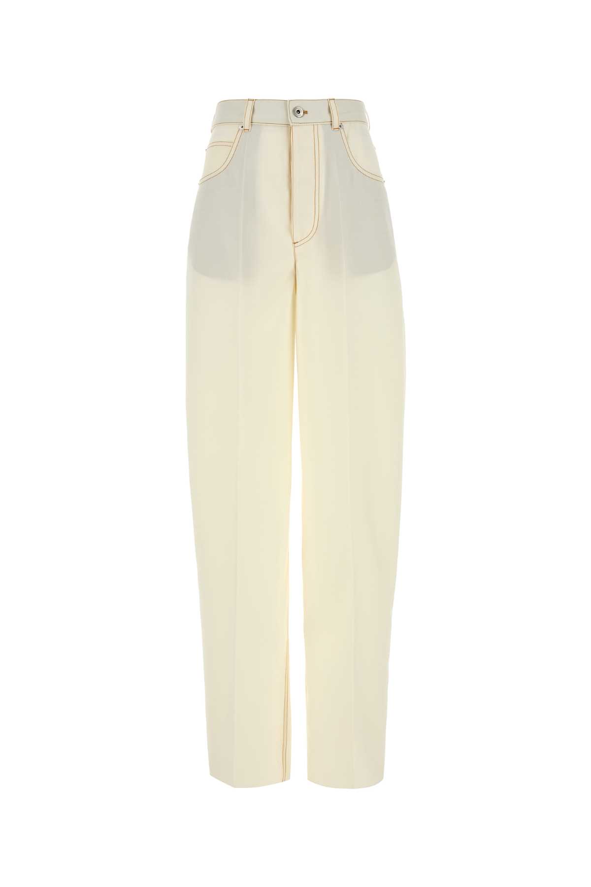 PANTA BIANCO LANA LEGGERA FLUJIDO