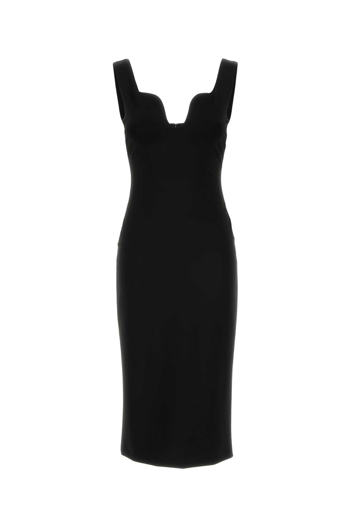 TUBINO SMANICATO NERO CON ZIP DIETRO