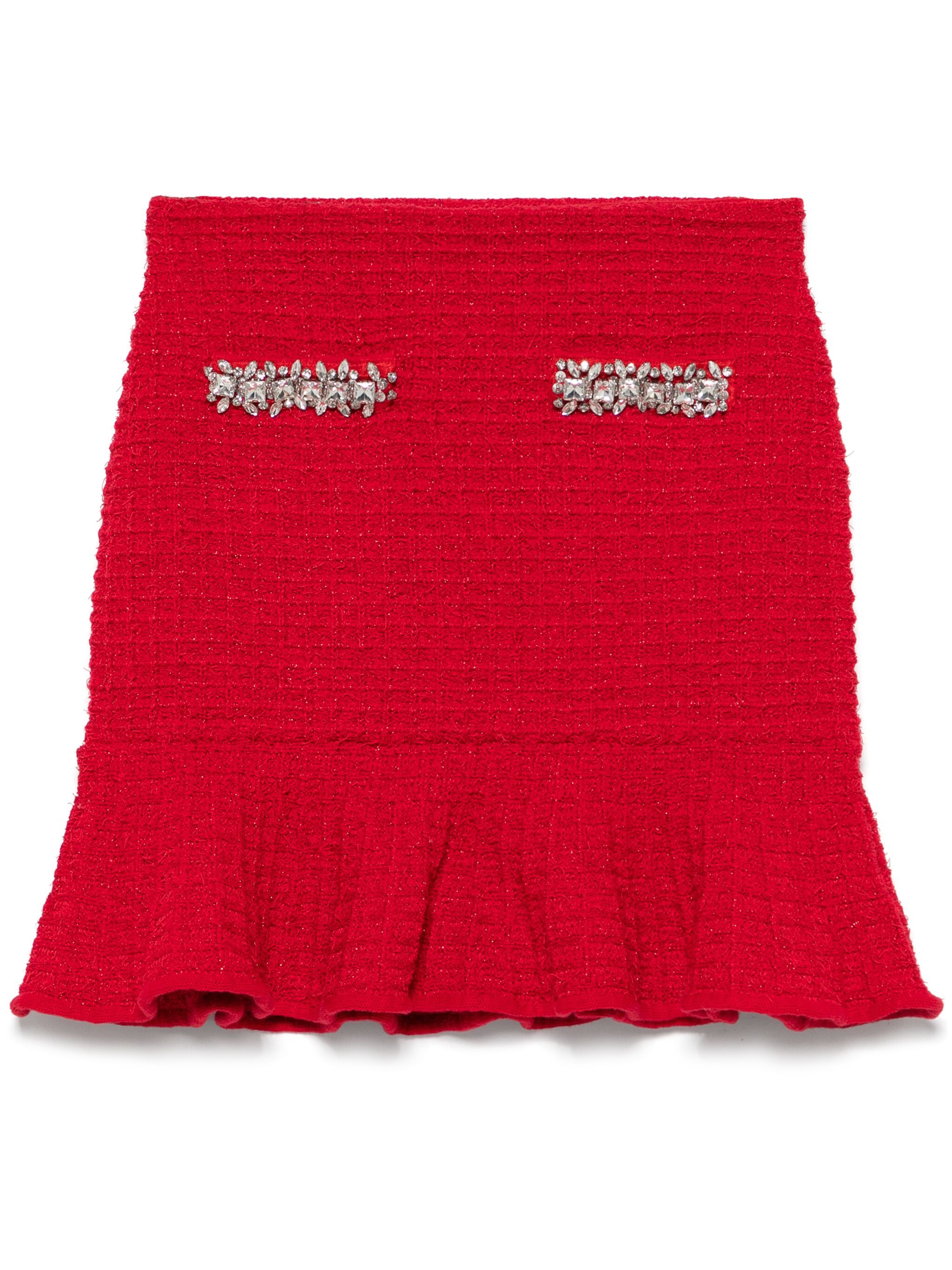 CARDINAL RED ELASTICATED 스커트