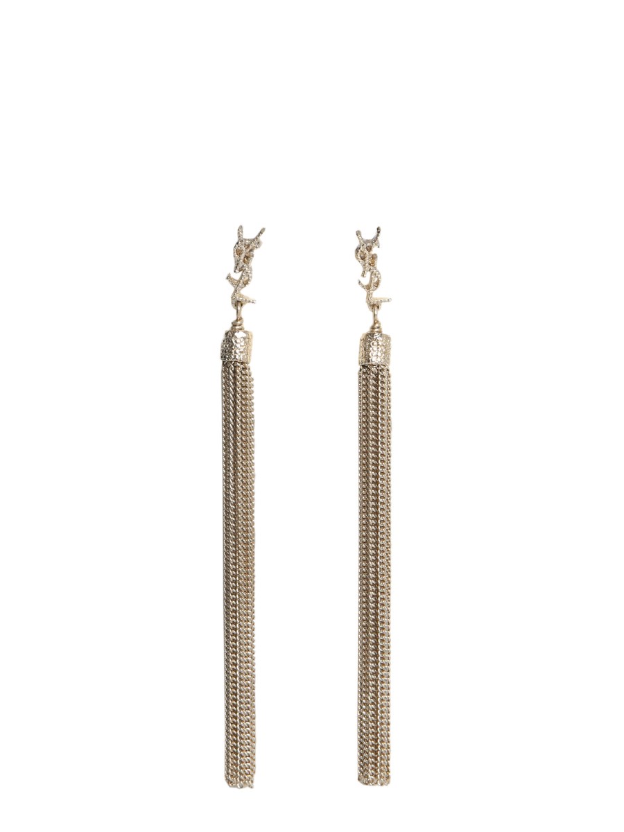 ORECCHINI LOULOU CON NAPPINE A CATENA IN OTTONE