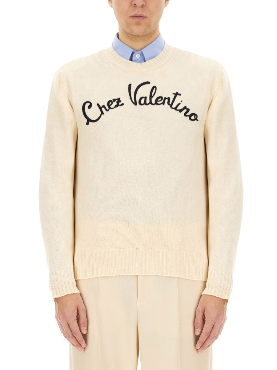 울 스웨터 위드 자수 CHEZ VALENTINO