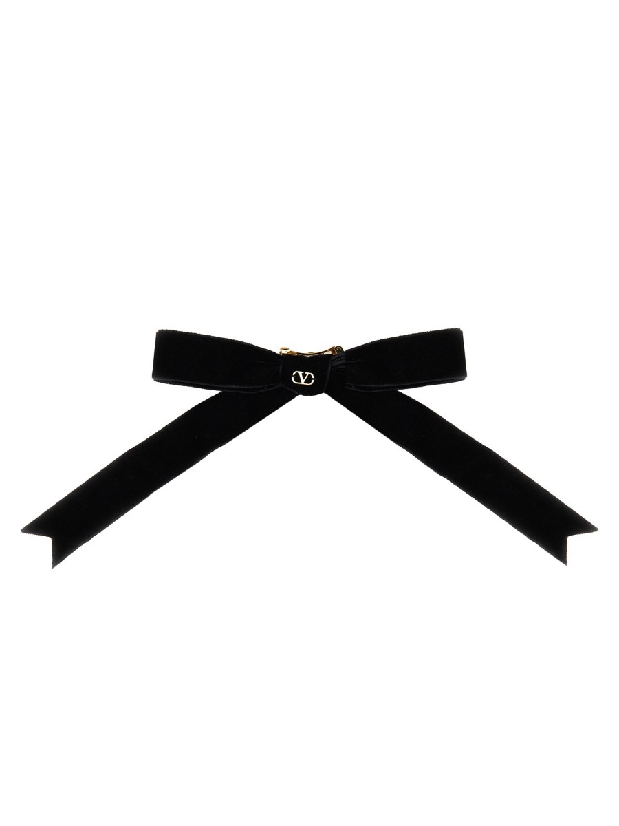 HAIRCLIP 위드 브이로고 시그니처 벨벳 보우