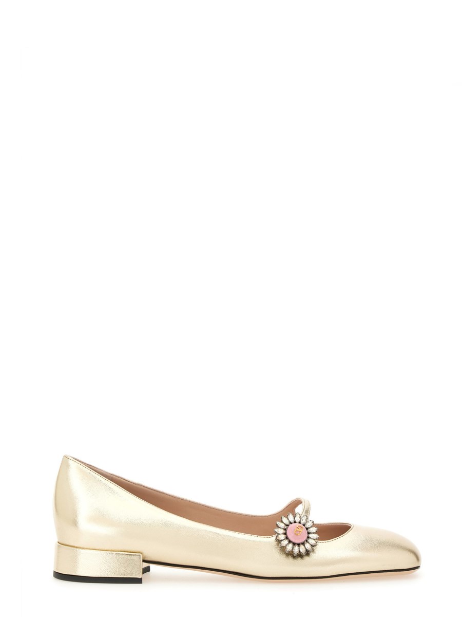 발레리나 MARYJANE PRESHOES KIDSKIN 위드 20MM JEWELED 버튼