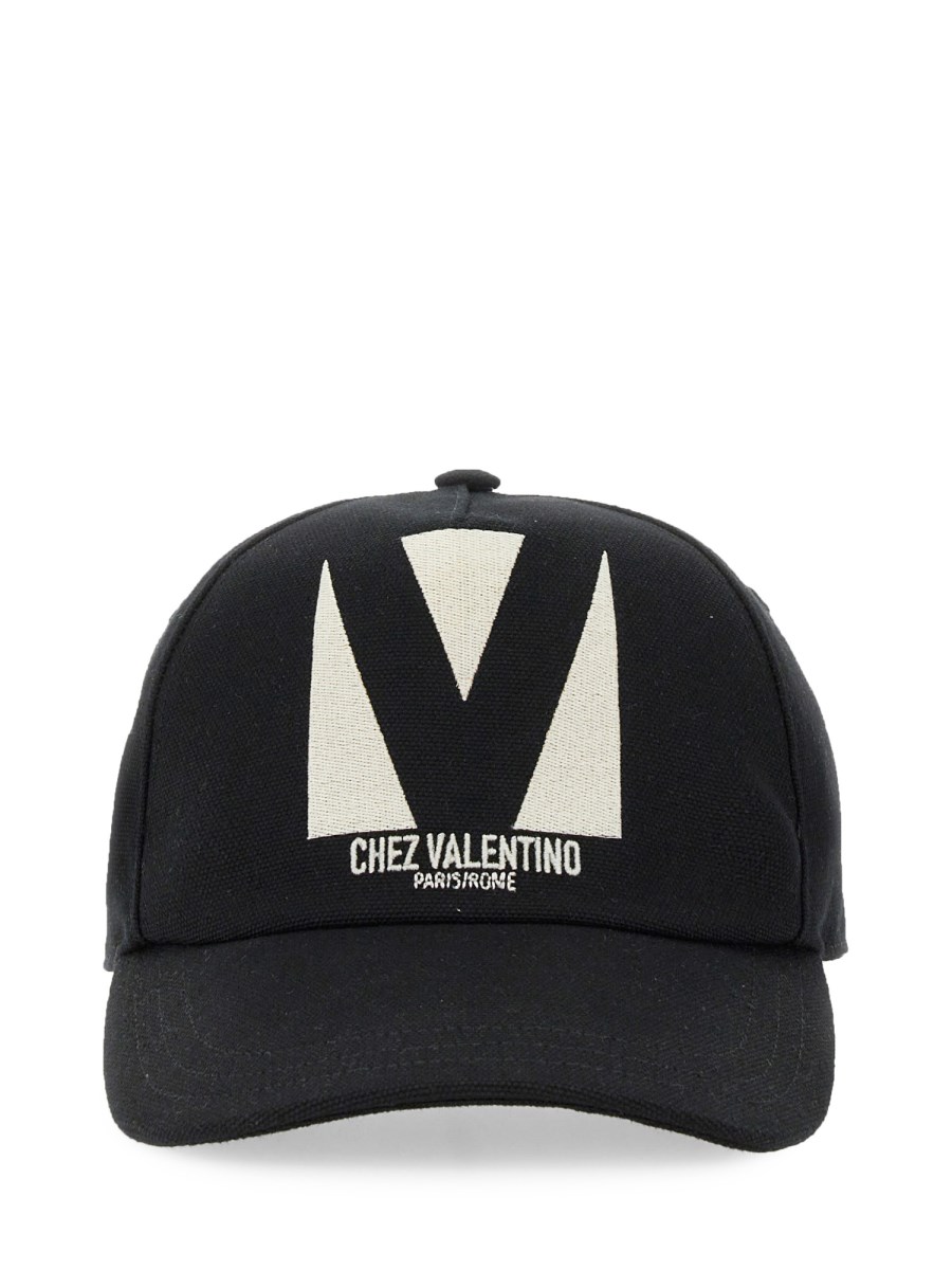 코튼 베이스볼 캡 위드 CHEZ VALENTINO 자수