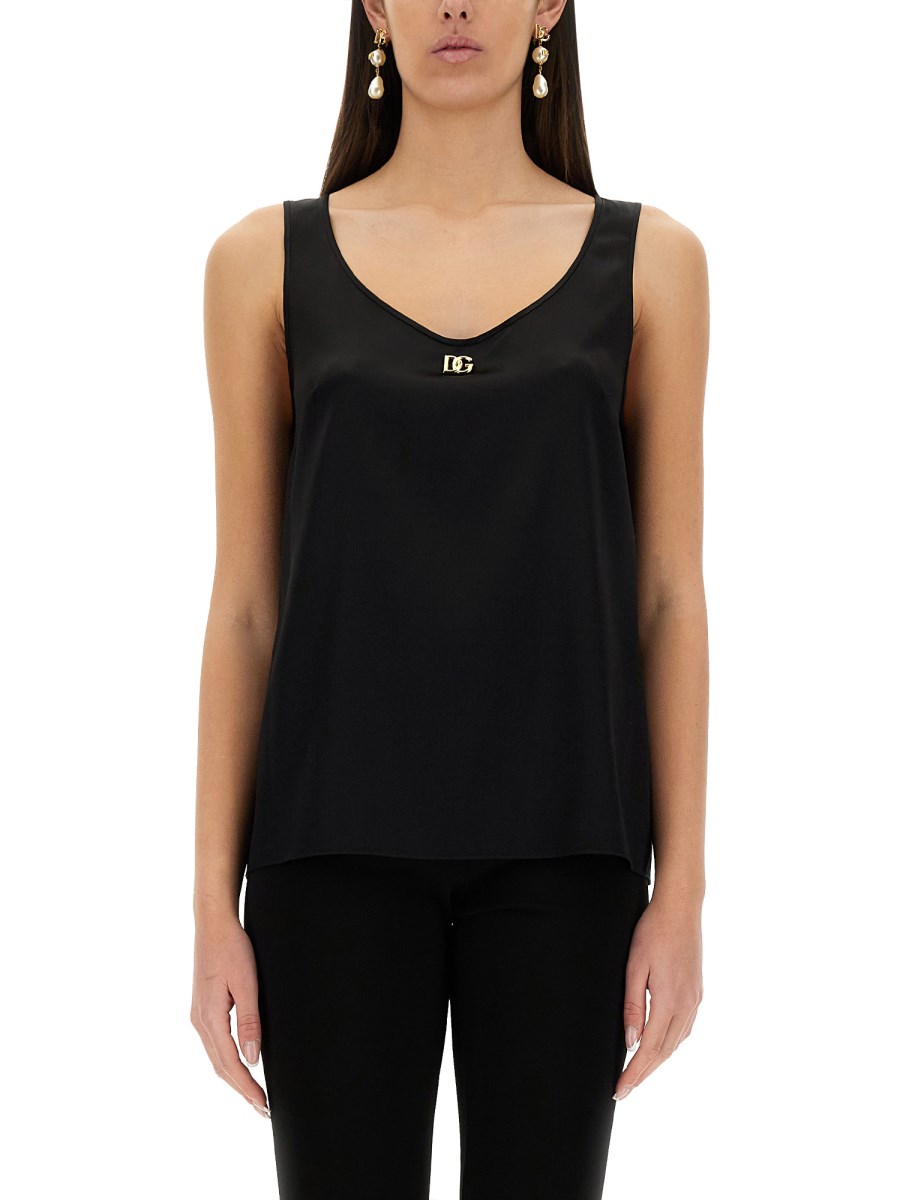 DG 핀 로고 샤틴 CAMISOLE 탑