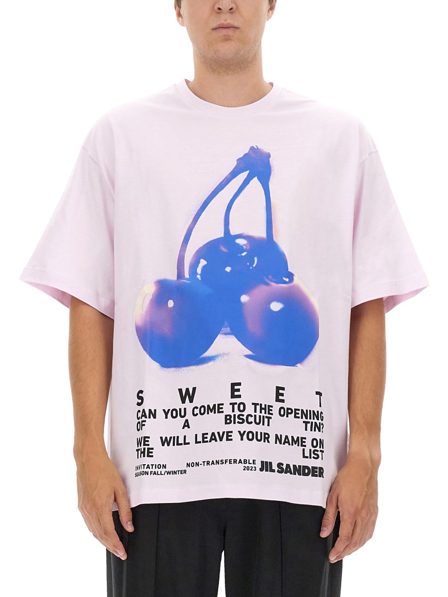 코튼 져지 티셔츠 위드 프린트