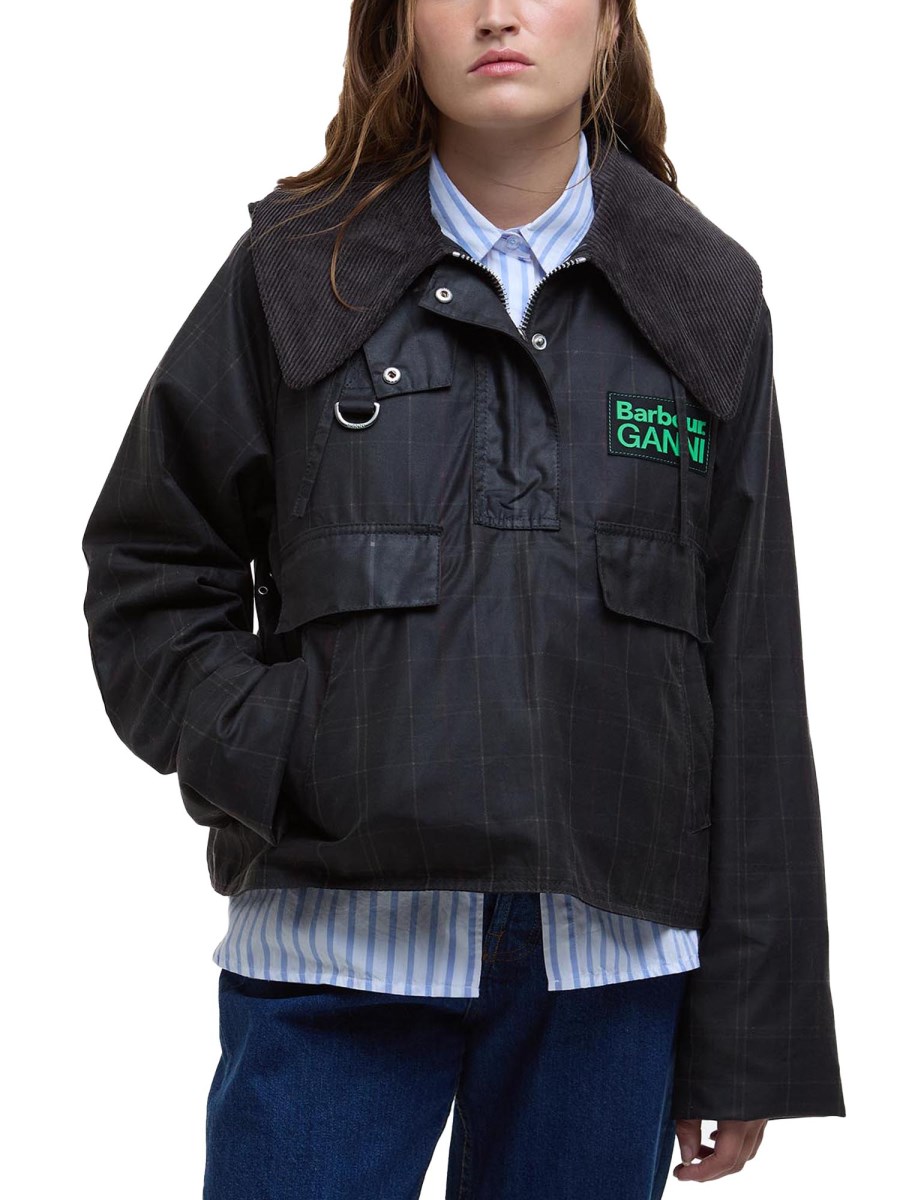 ANORAK SMOCK BARBOUR X GANNI IN 왁스 코튼