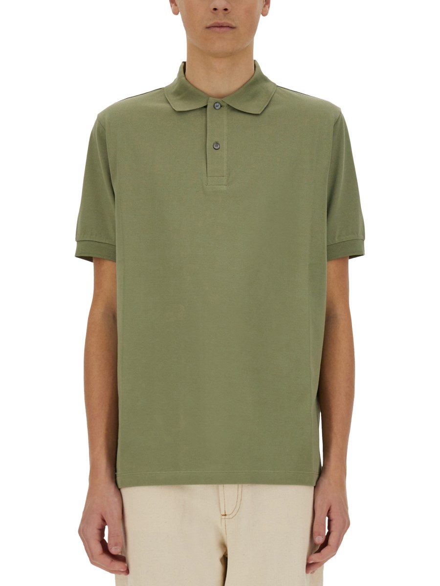 코튼 폴로 셔츠 위드 스트라이프 PLACKET