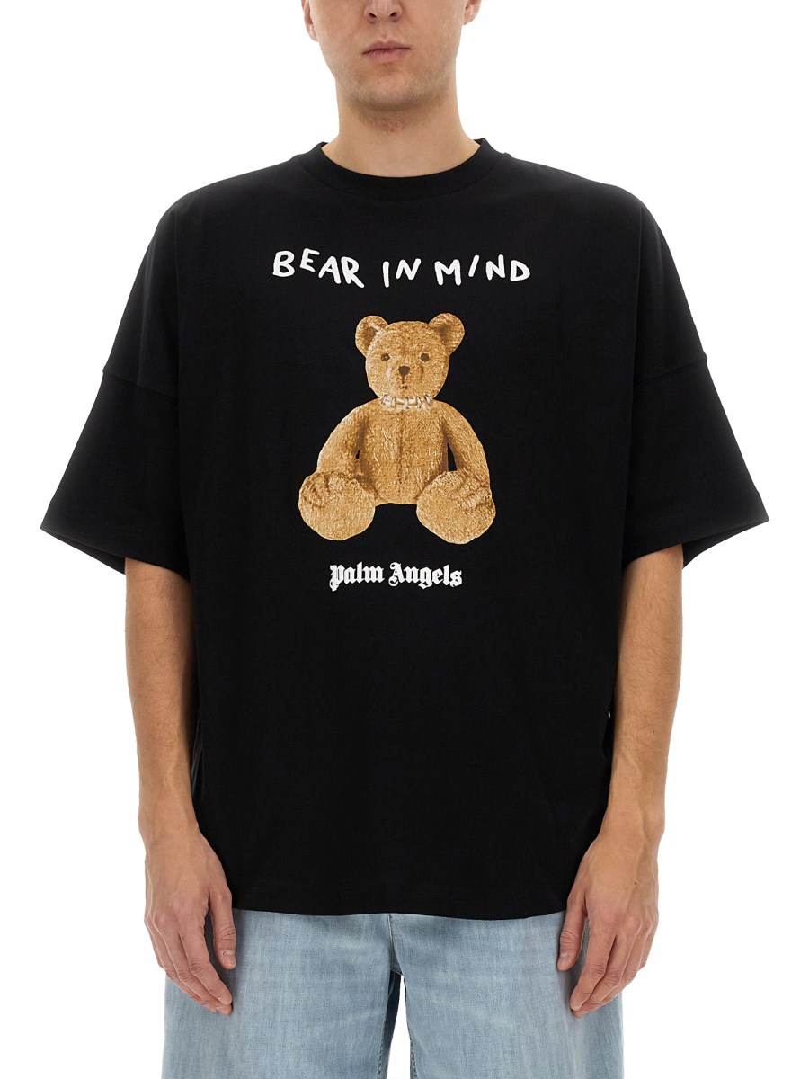 오버사이즈 코튼 티셔츠 위드 BEAR IN MIND 프린트