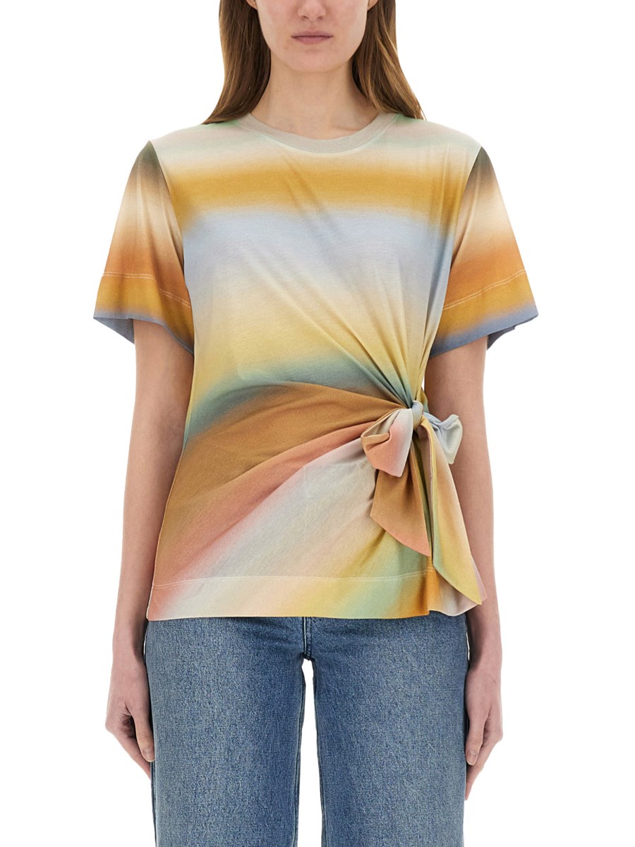 KNOTTED 티셔츠 위드 프린트