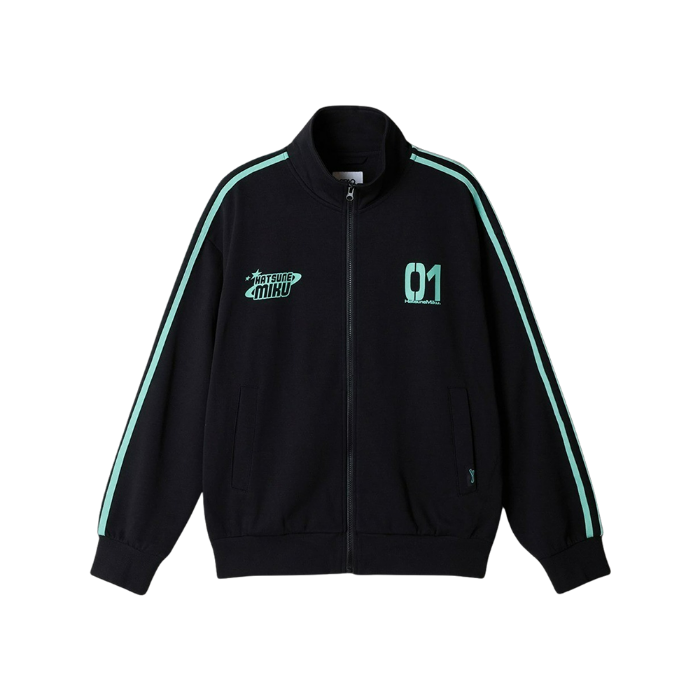 스파오 x 하츠네미쿠 트랙 자켓 블랙
